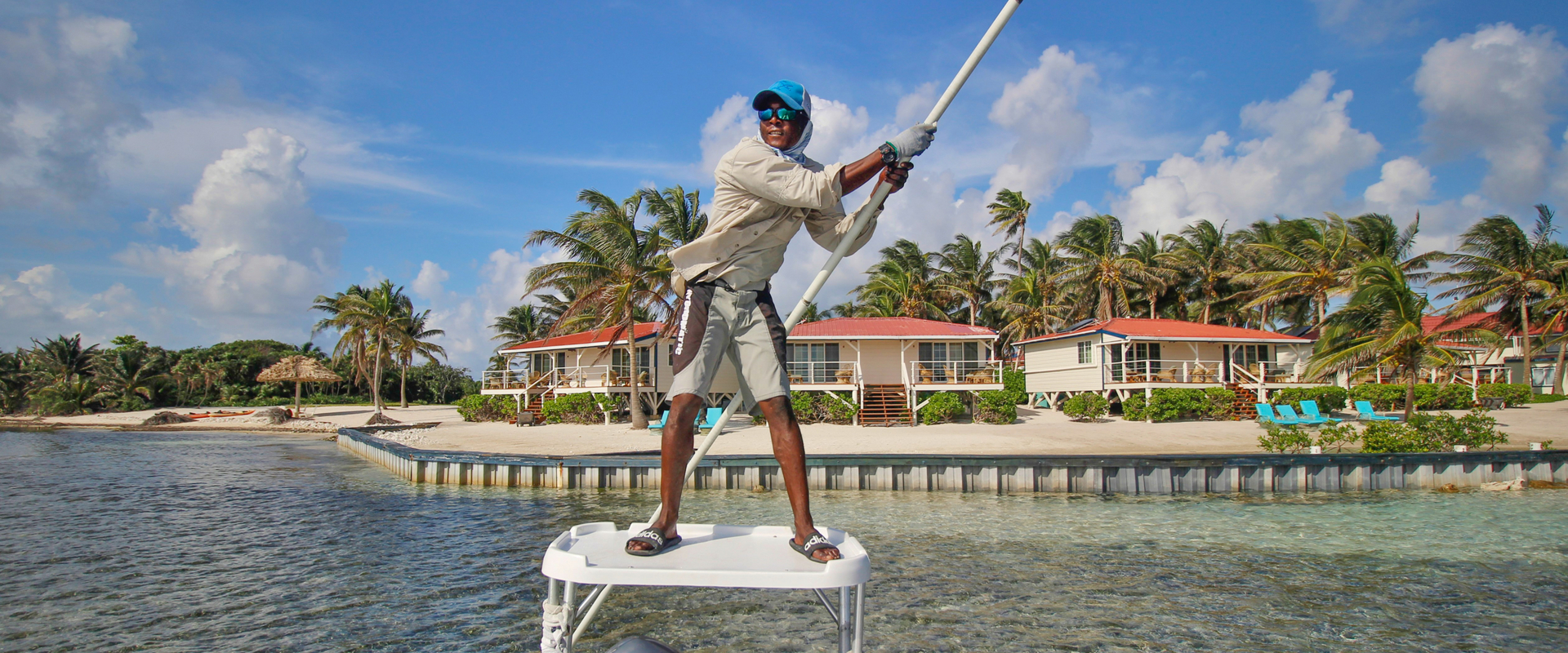 Paddleboarding in tropical waters