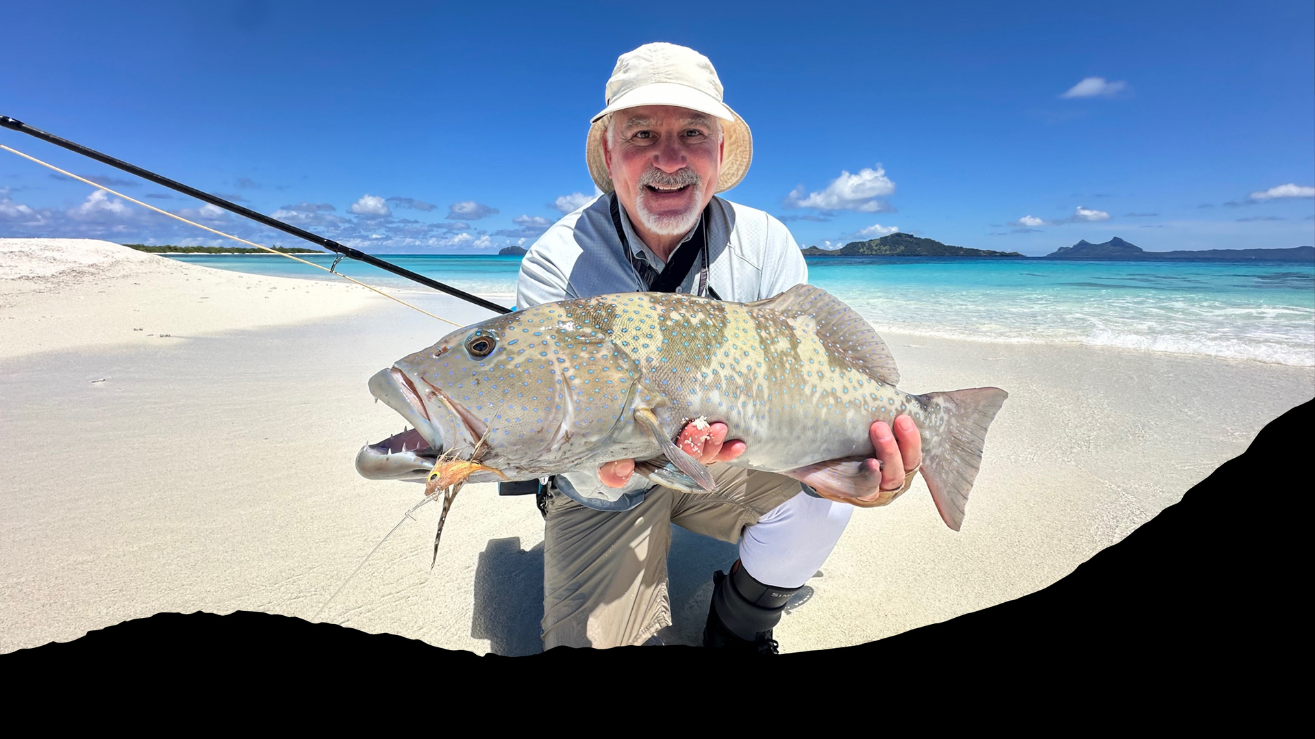 Coral Trout on Fly — stunning coral trout from the reefs of French Polynesia